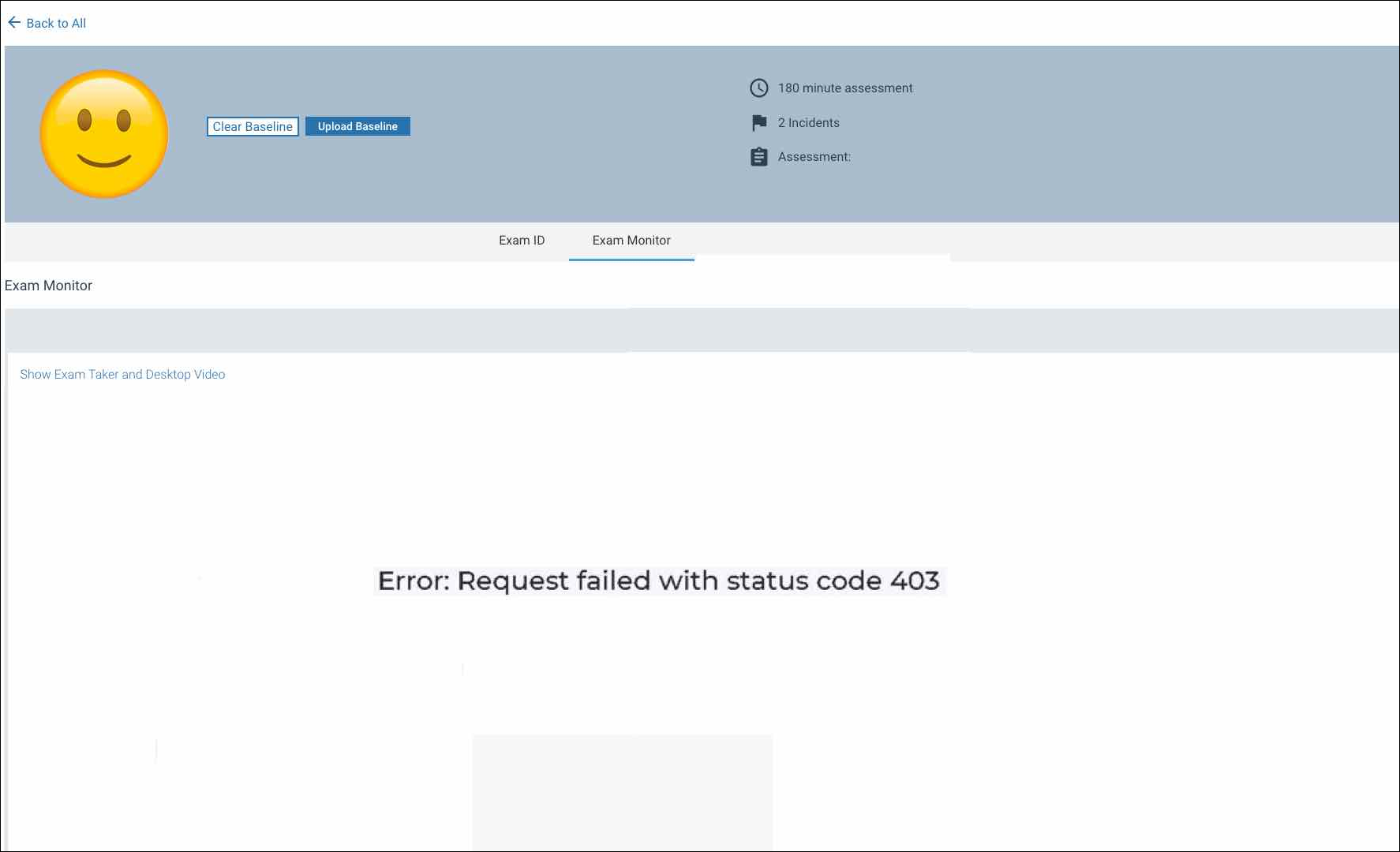 Error Code 403 4xx When Viewing the ExamMonitor Proctoring