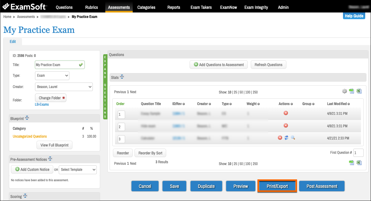 Legacy Portal Prepare and Import Data from Scantron Forms ExamSoft